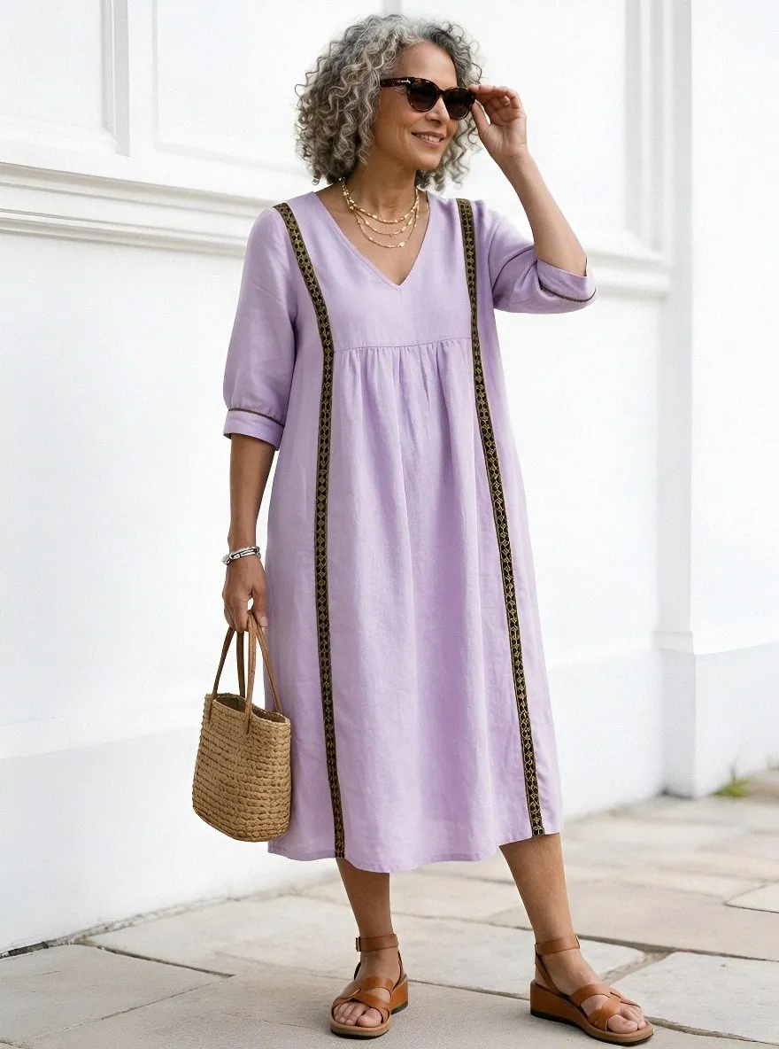 Women's Summer Vacation Floral Embroidery Printed Dress