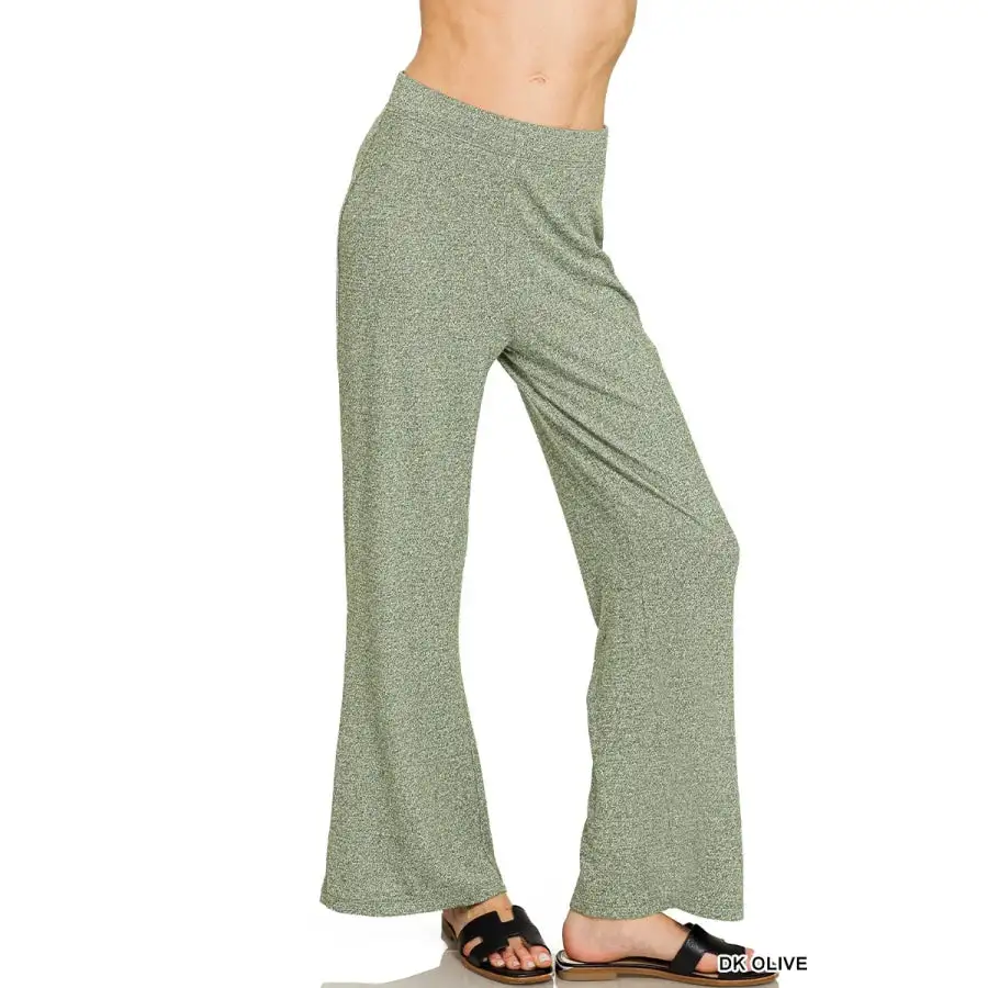 Soft Elastic Waisted Flare Pants