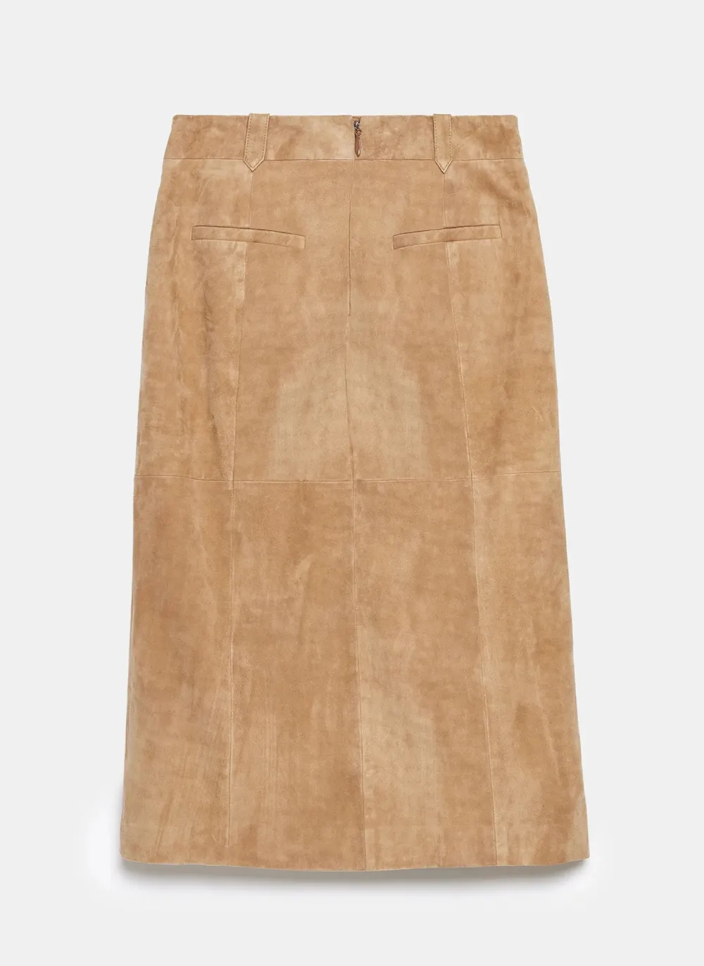 Casual Style Neutral Suede Midi Skirt