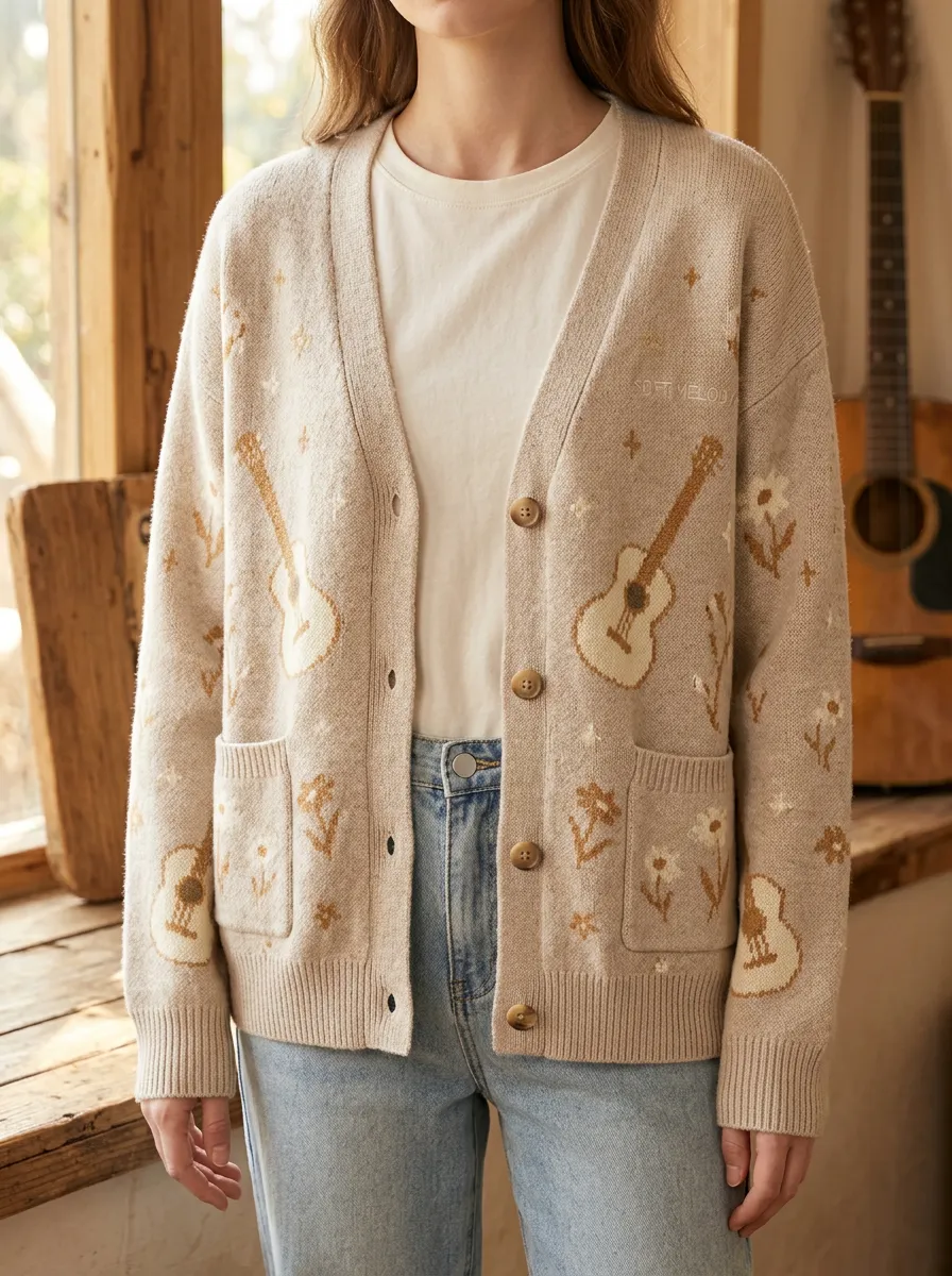 Floral Women's Country Music Casual Cardigan