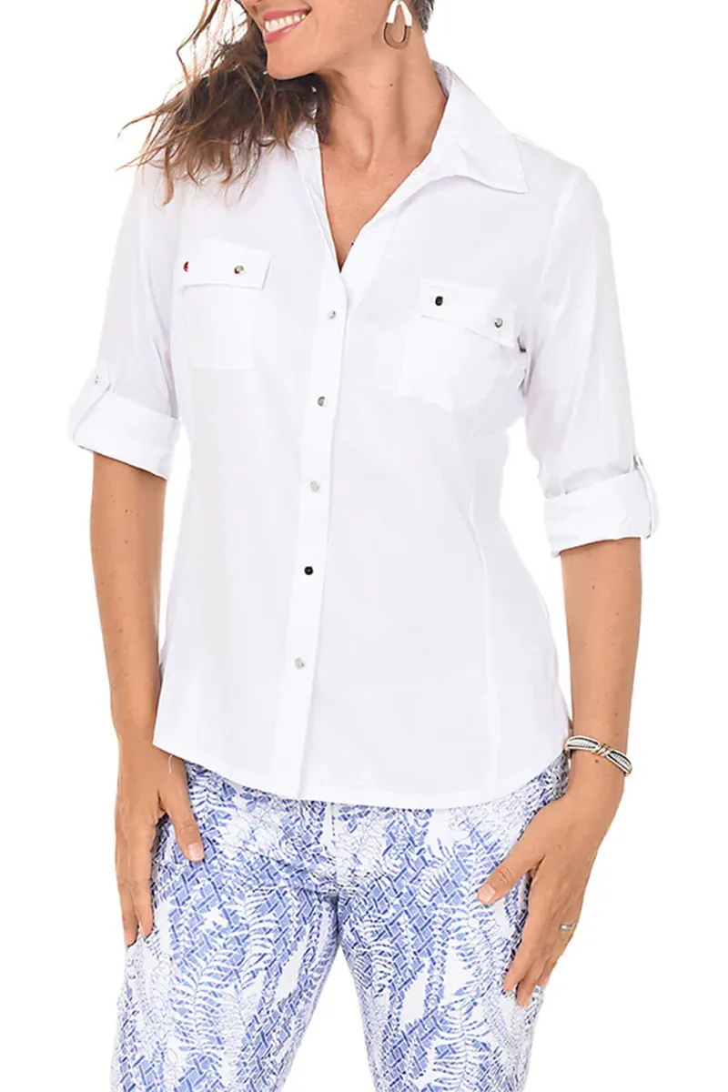 Double Pocket Button-Front Shirt