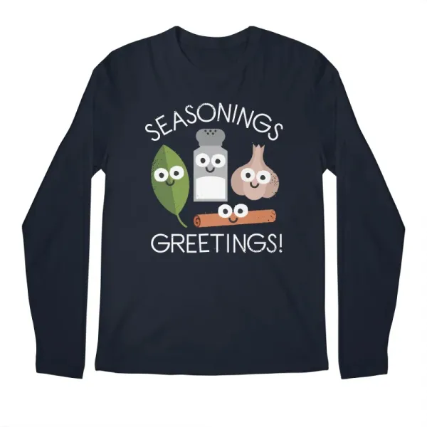 Men's Creative Kitchen Print Long-Sleeve Tee