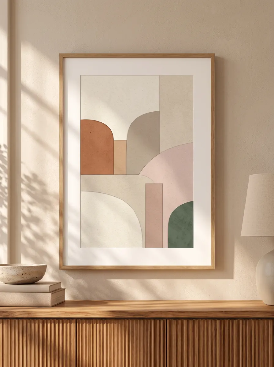 Minimalist Abstract Geometric Shapes Printed Wall Art