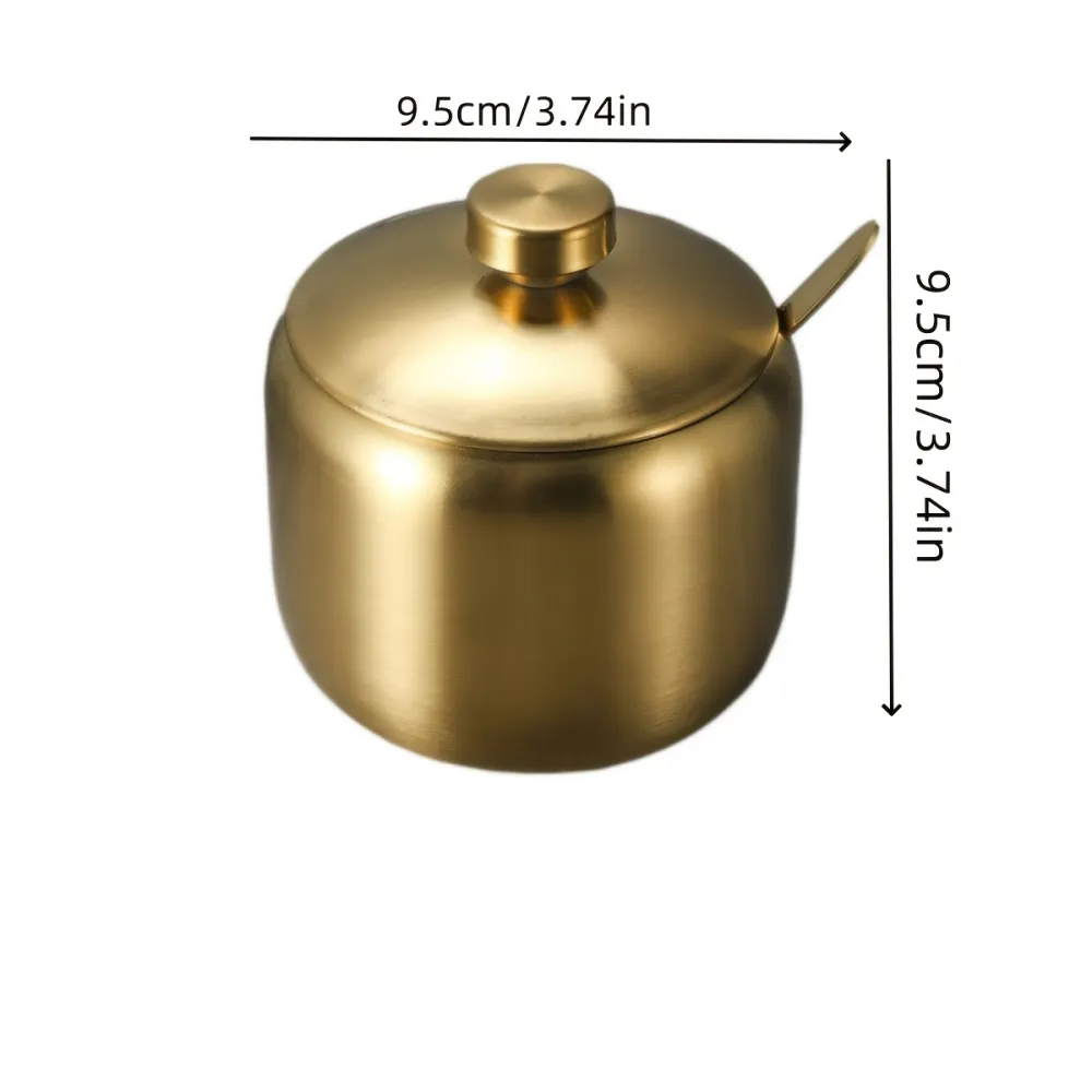 Metallic Texture Seasoning Storage Jar