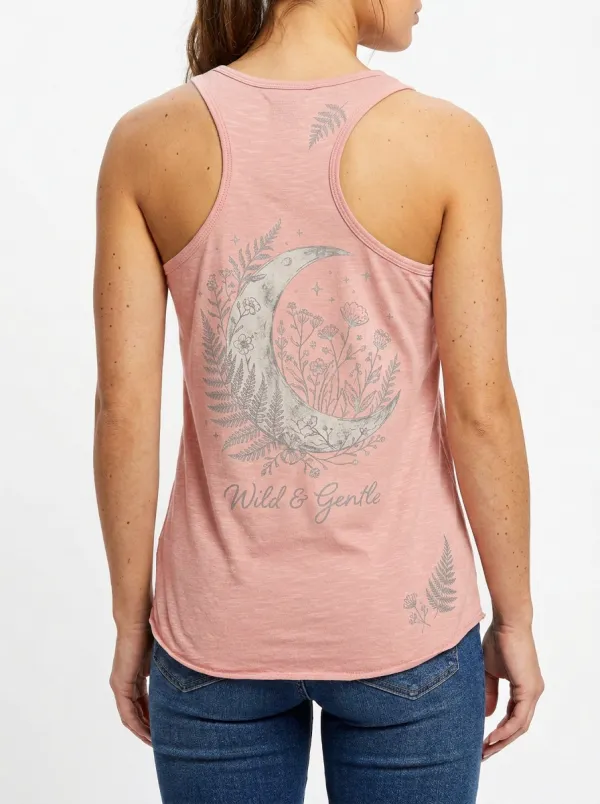 Women's Nature Lover Wild & Gentle Moon Floral Printed Tank Top