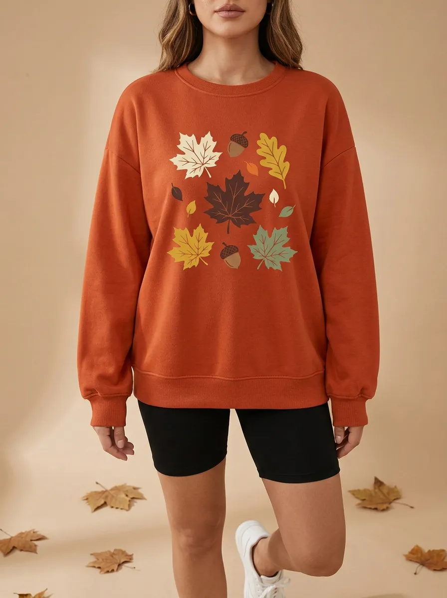 Everyday Printed Acorn Graphic Sweatshirt