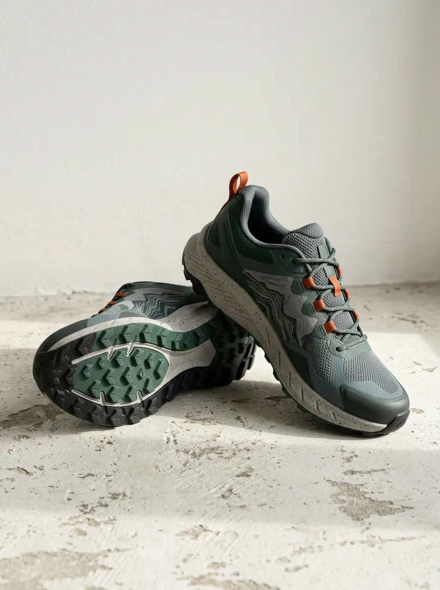 Women's Motion Outdoor Hiking Topographic Pattern Printed Sneakers