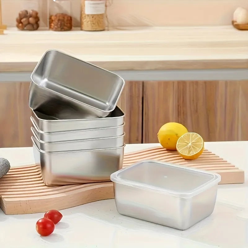 Stainless Steel Food Storage Container Set, Kitchen Tool for Reusable and Durable Meal Prep