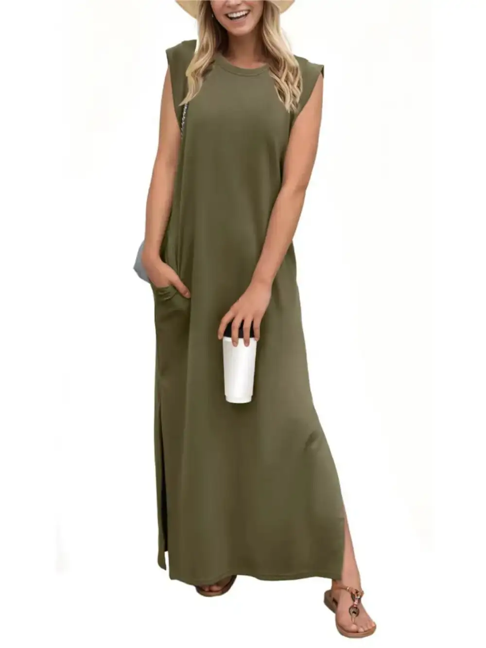 Tank Slit Round Maxi Dress