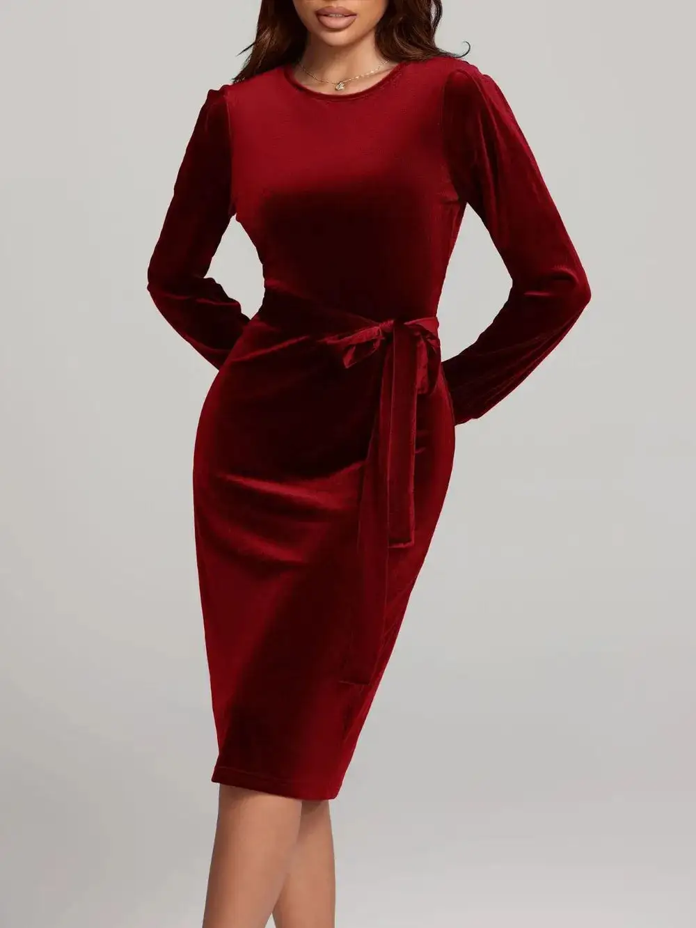 Modern Tie Detail High Waist Dress