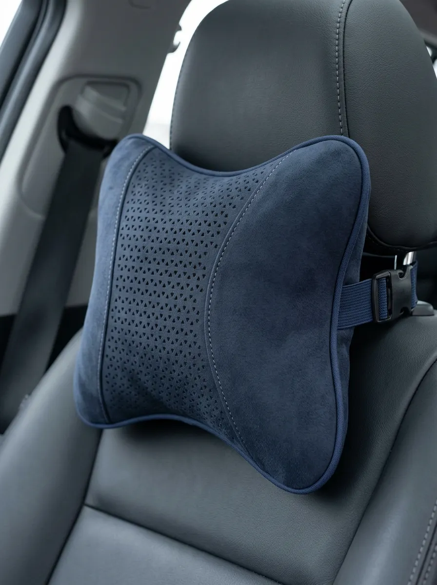 Suede-Look Car Neck Support Pillow