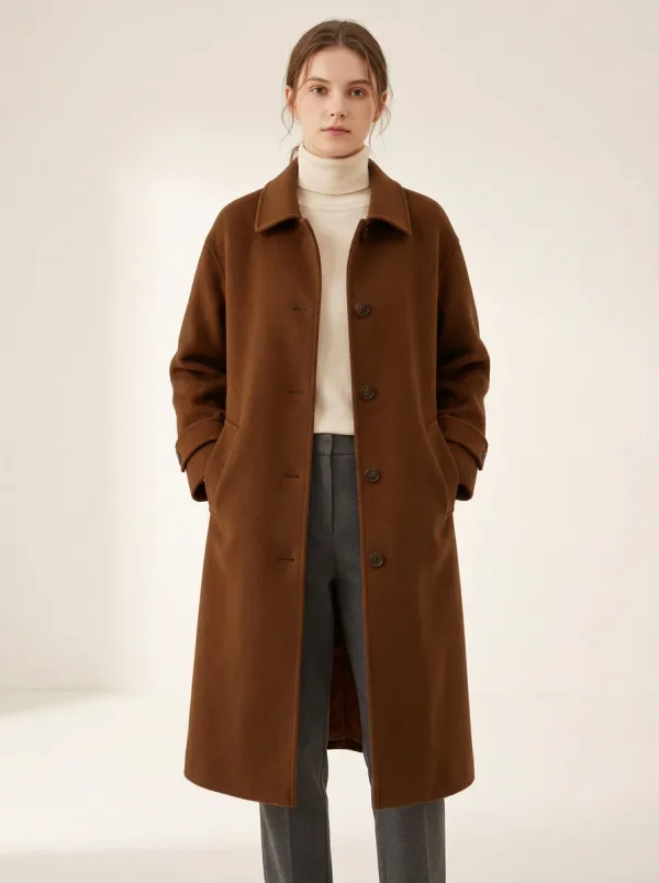 Botanical Wool-Blend Outerwear Coat
