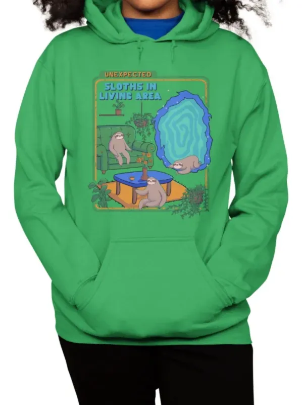 Funny Sloth Printed Hoodie