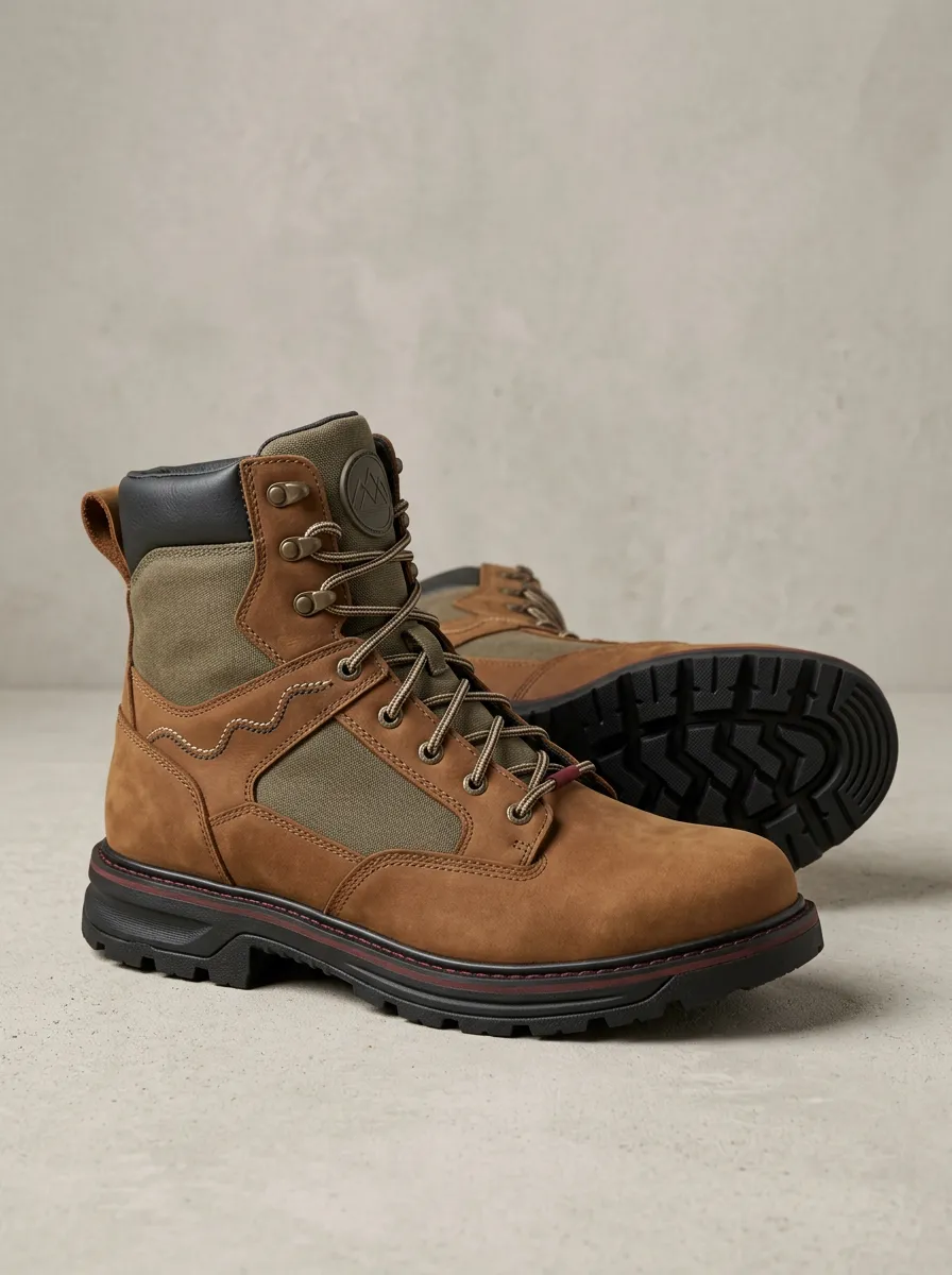 Unisex Outdoor Adventure Mountain Logo Print Work Boots