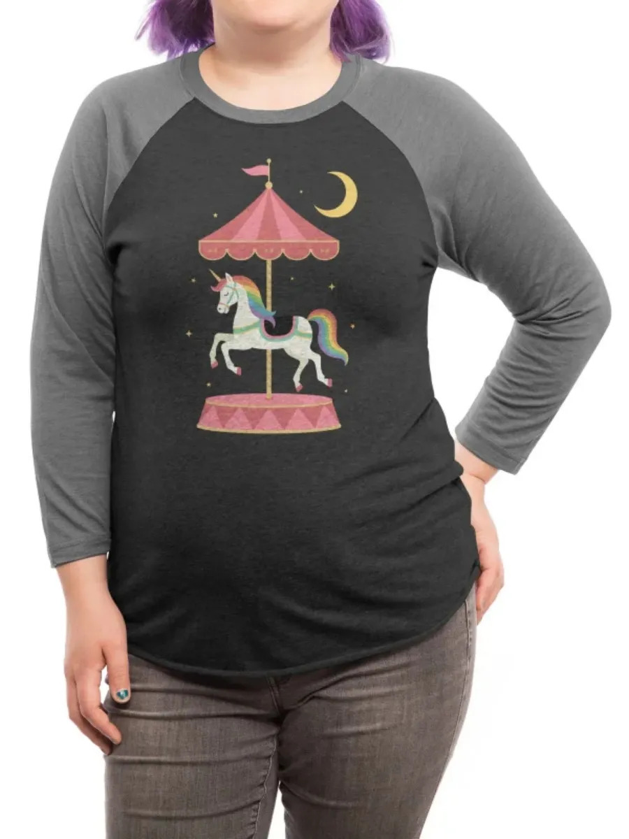 Unicorn Carousel Raglan Sleeve Tee