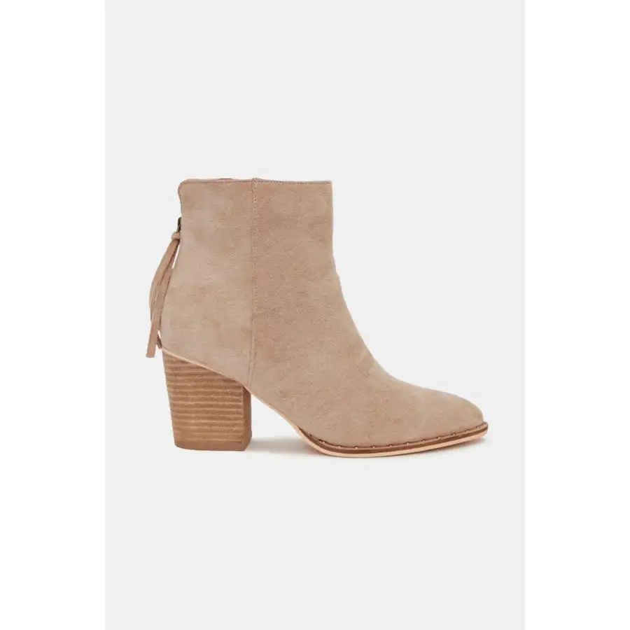 Beast Fashion Suede Point Toe Ankle Booties Shoes