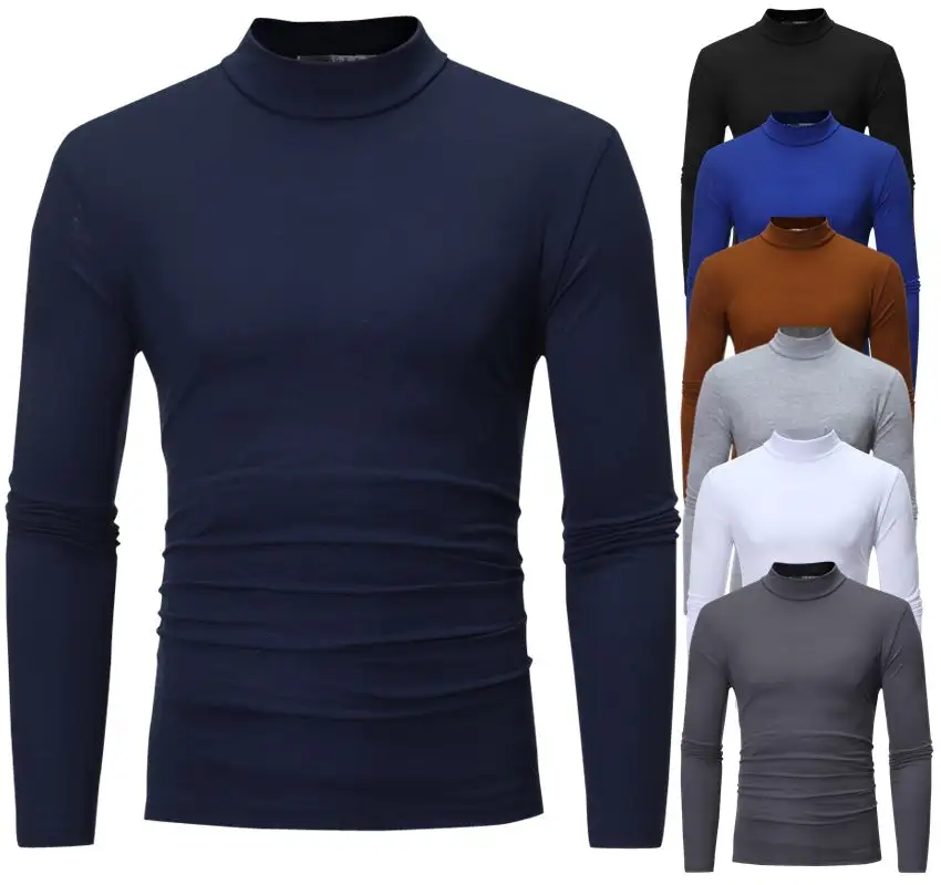 Men's Tailored Long-Sleeve Stand Collar Shirt Stretch Jersey