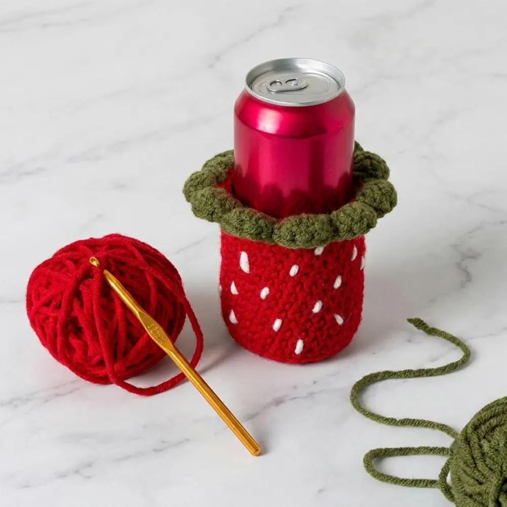 Crochet Strawberry Coozie DIY Kit