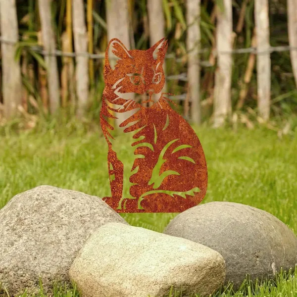 Rustic Cat Garden Decor