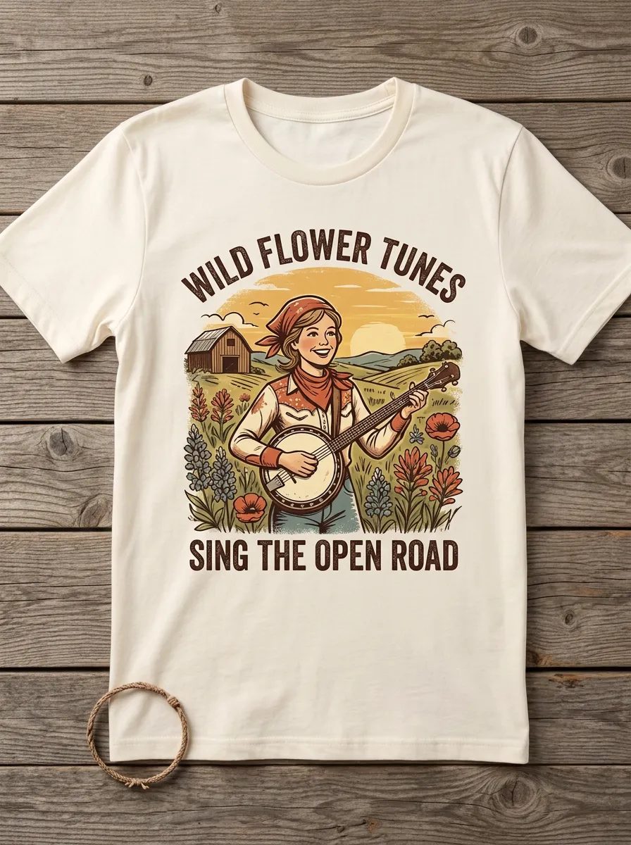 Banjo Women's Country Music Casual T-Shirt