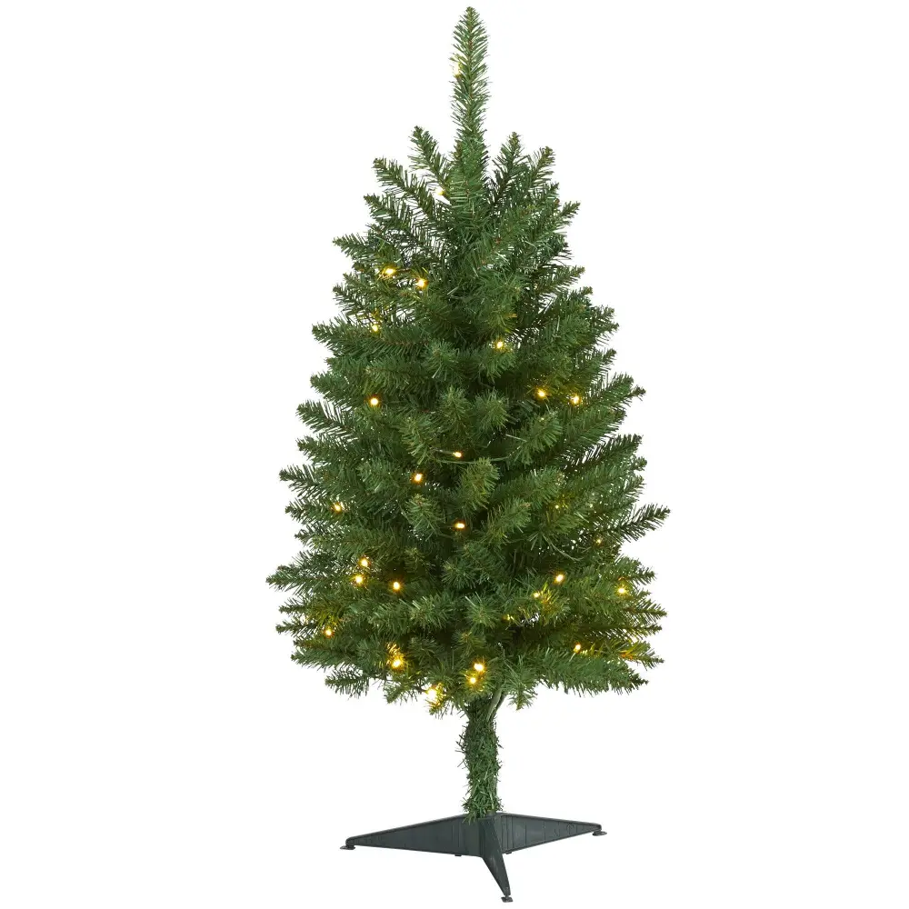 Slim Mountain Pine Artificial Christmas Tree with Clear LED Lights