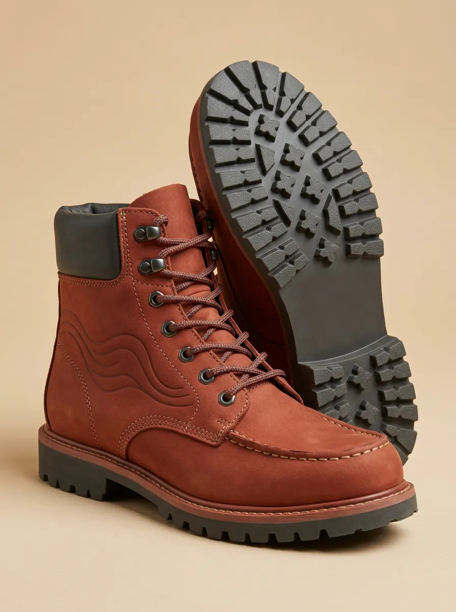 Unisex Casual Outdoor Wavy Pattern Print Work Boots