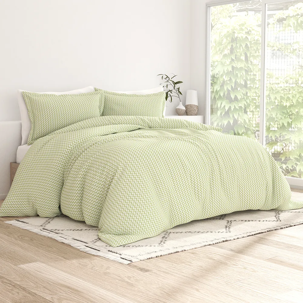 Puffed Chevron Pattern Duvet Cover Set