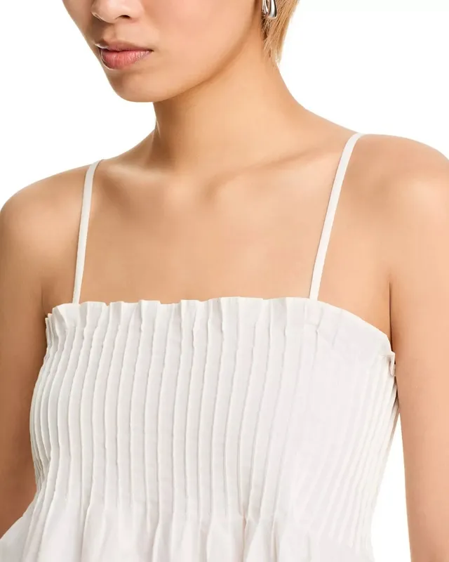 Pleated Cotton Poplin Top