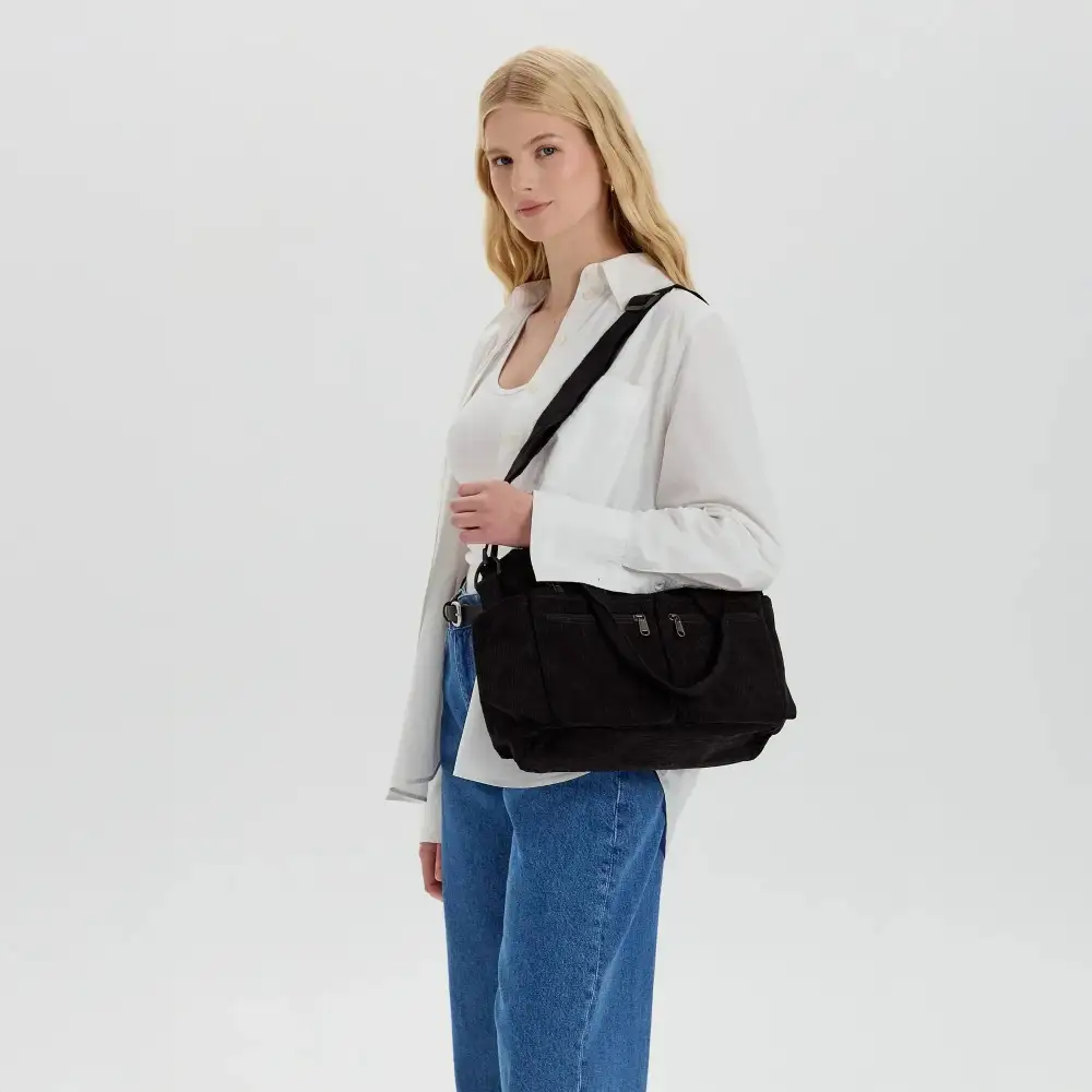 Open Top Crochet Crossbody Bag