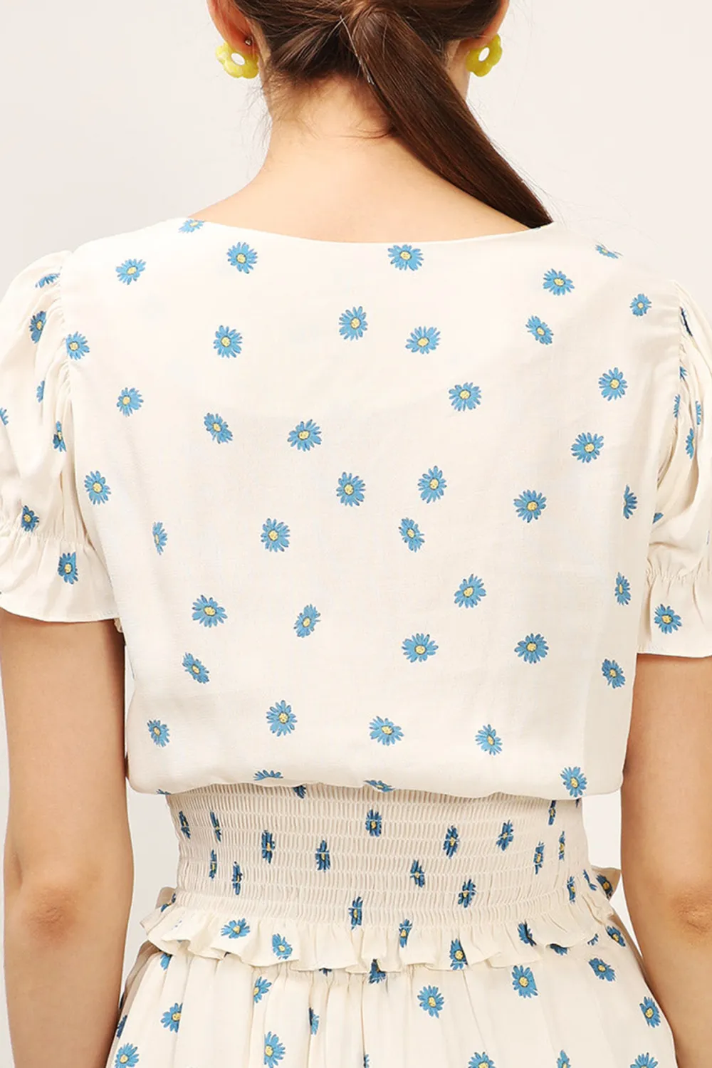 Printed Smocked Top