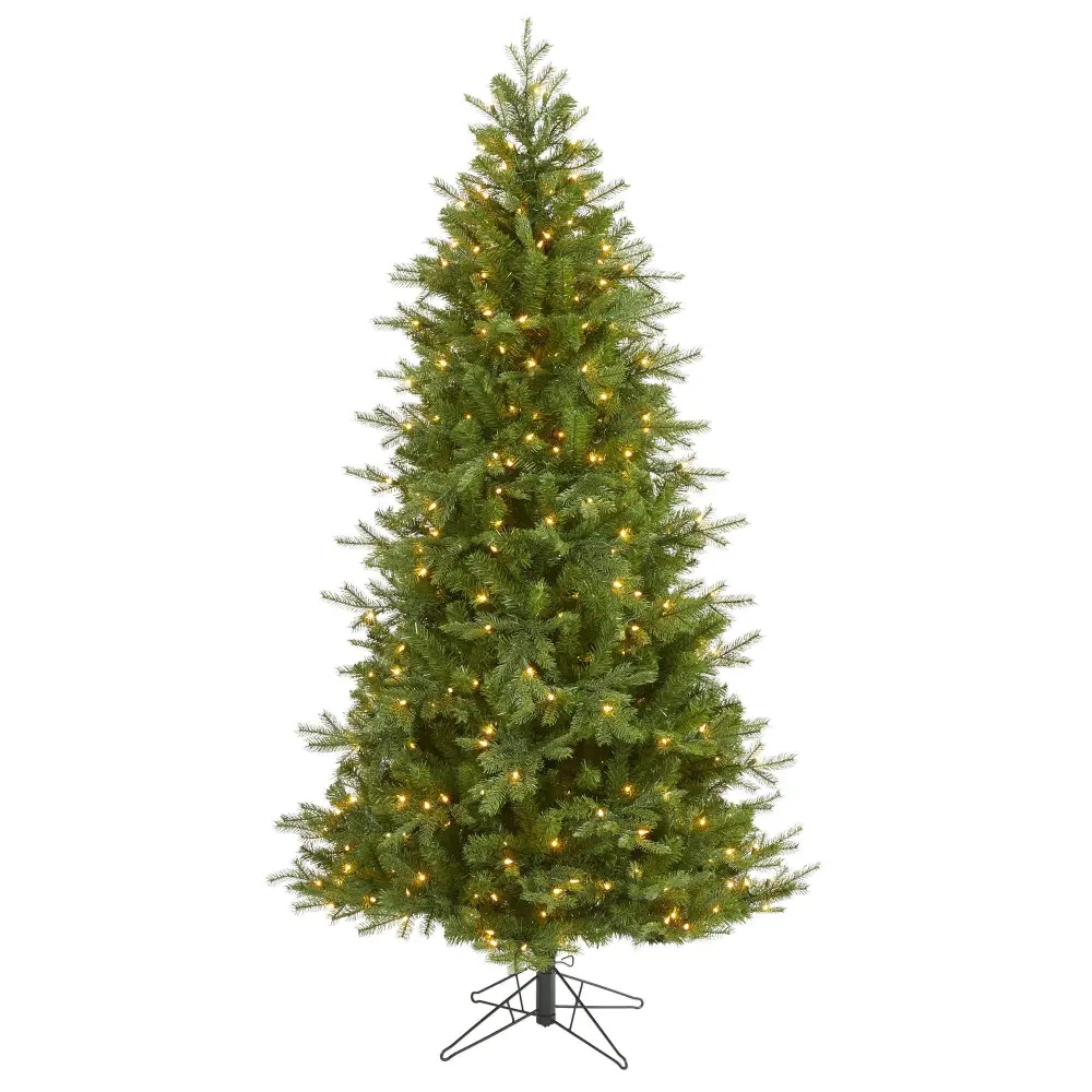 Vienna Fir Artificial Christmas Tree with Warm Lights and Bendable Branches