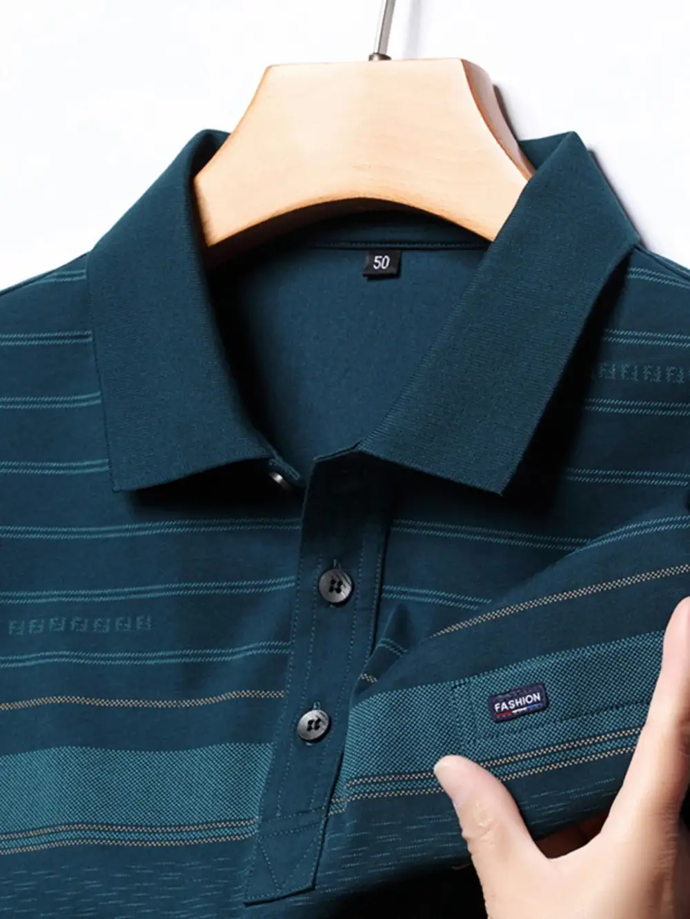 Structured Striped Collared Polo Shirt