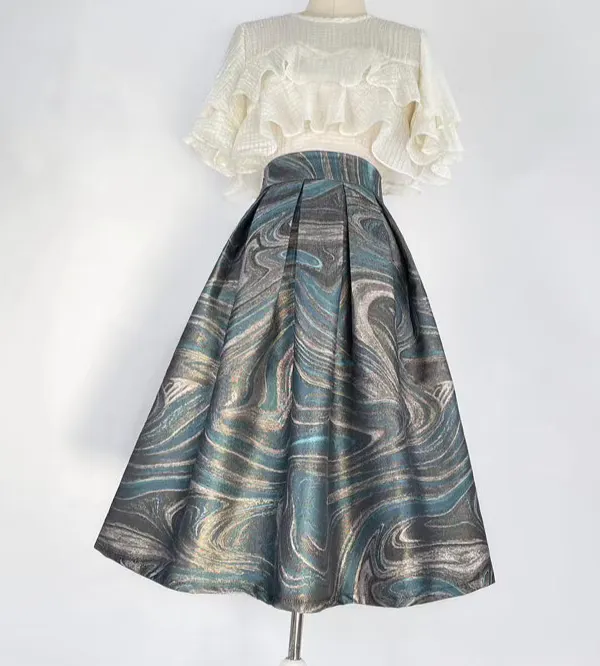 Modern Summer Embroidered High Waist Skirt