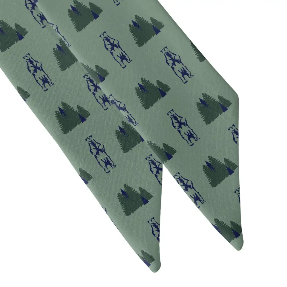 Bear in the Woods Motif Hair Scarf