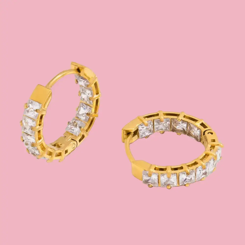 Everyday Stone Hoop Earrings