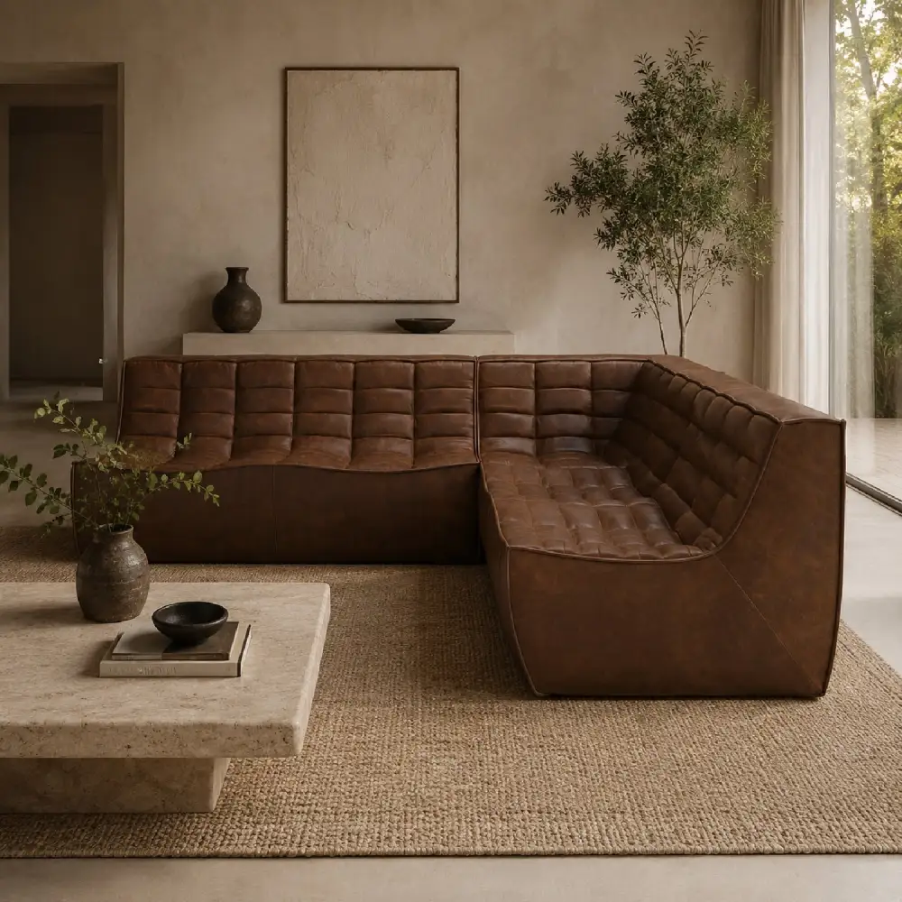 Modern Modular Leather Sofa