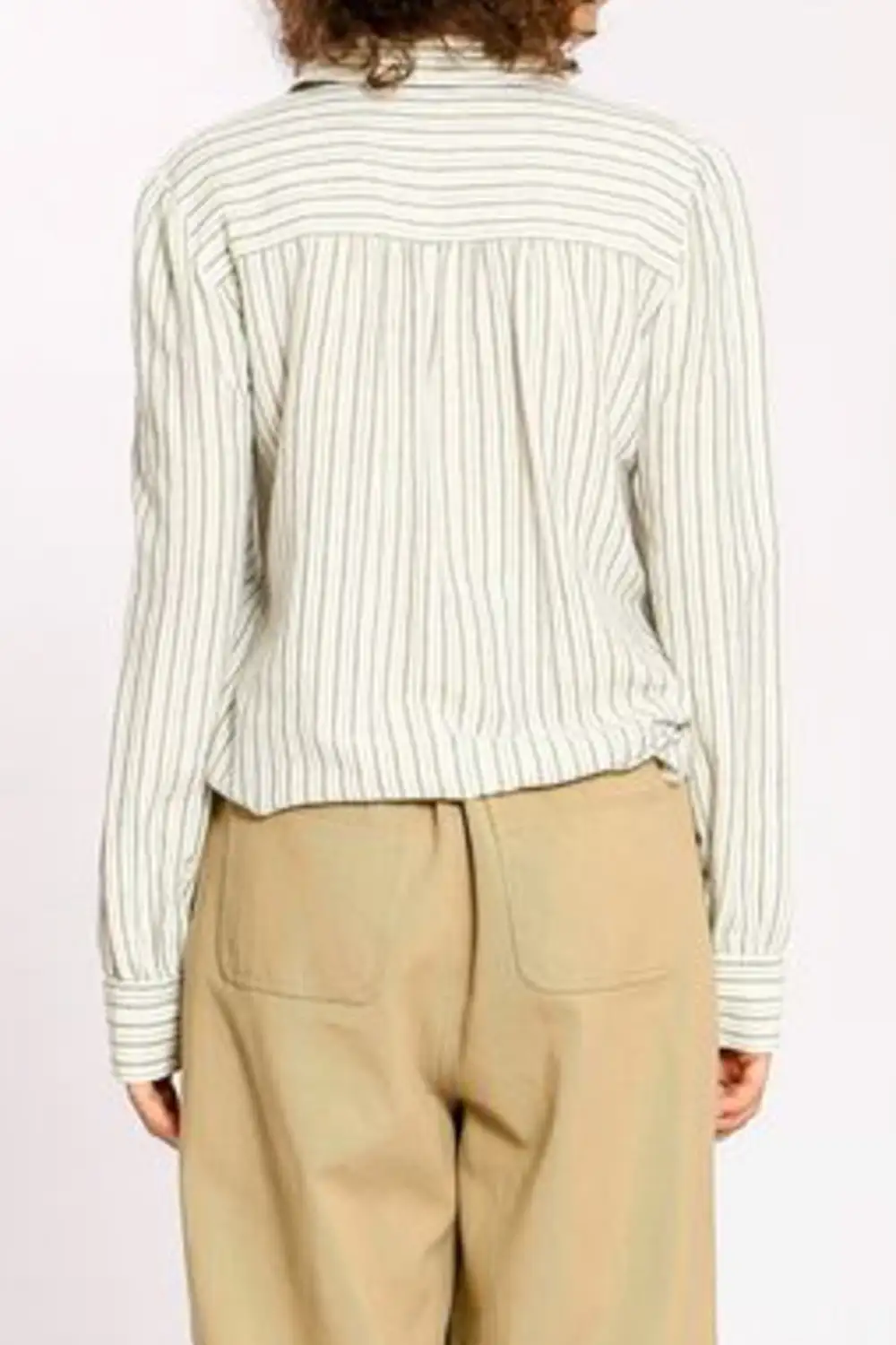 Striped Button Front Collared Button Down Shirt