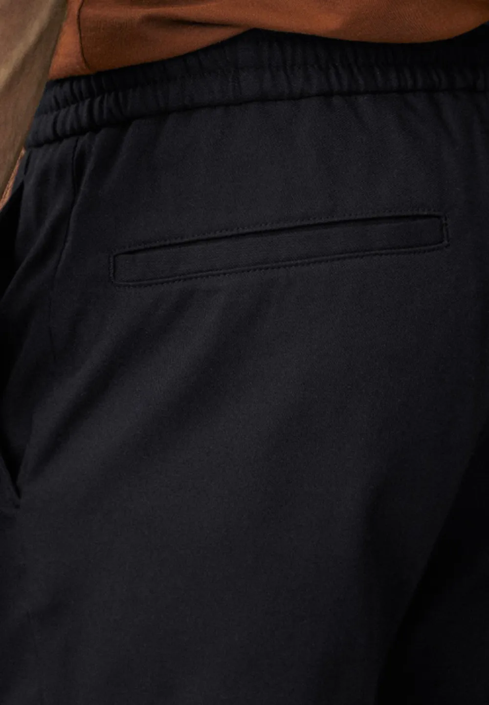 Olive Green Cotton Linen Blend Casual Trousers