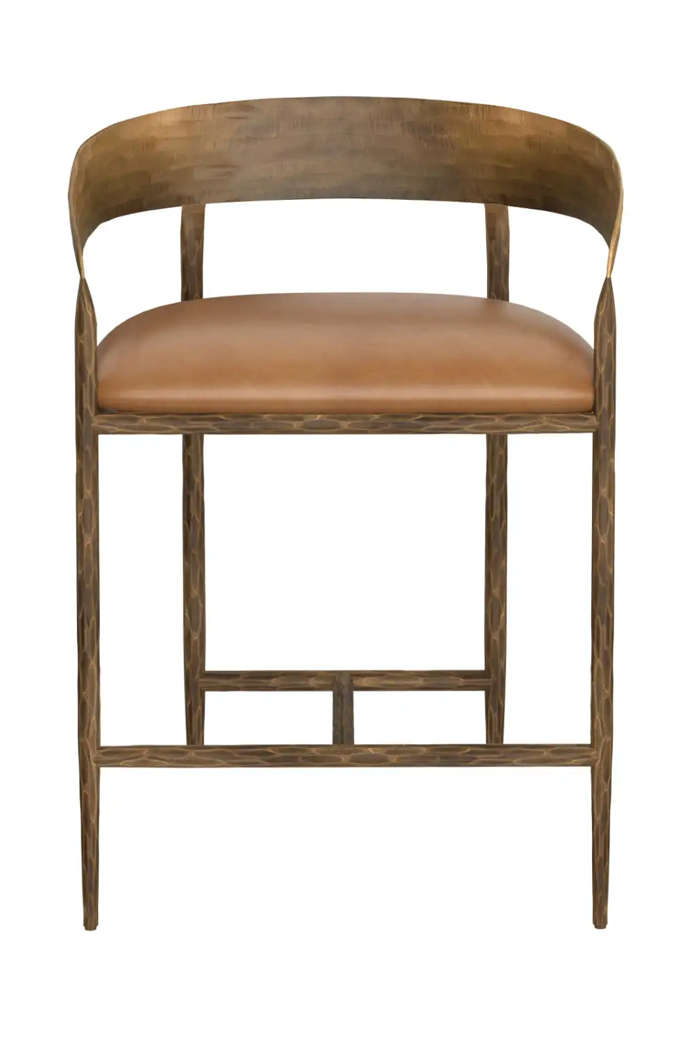 Hammered-Metal Counter Stool