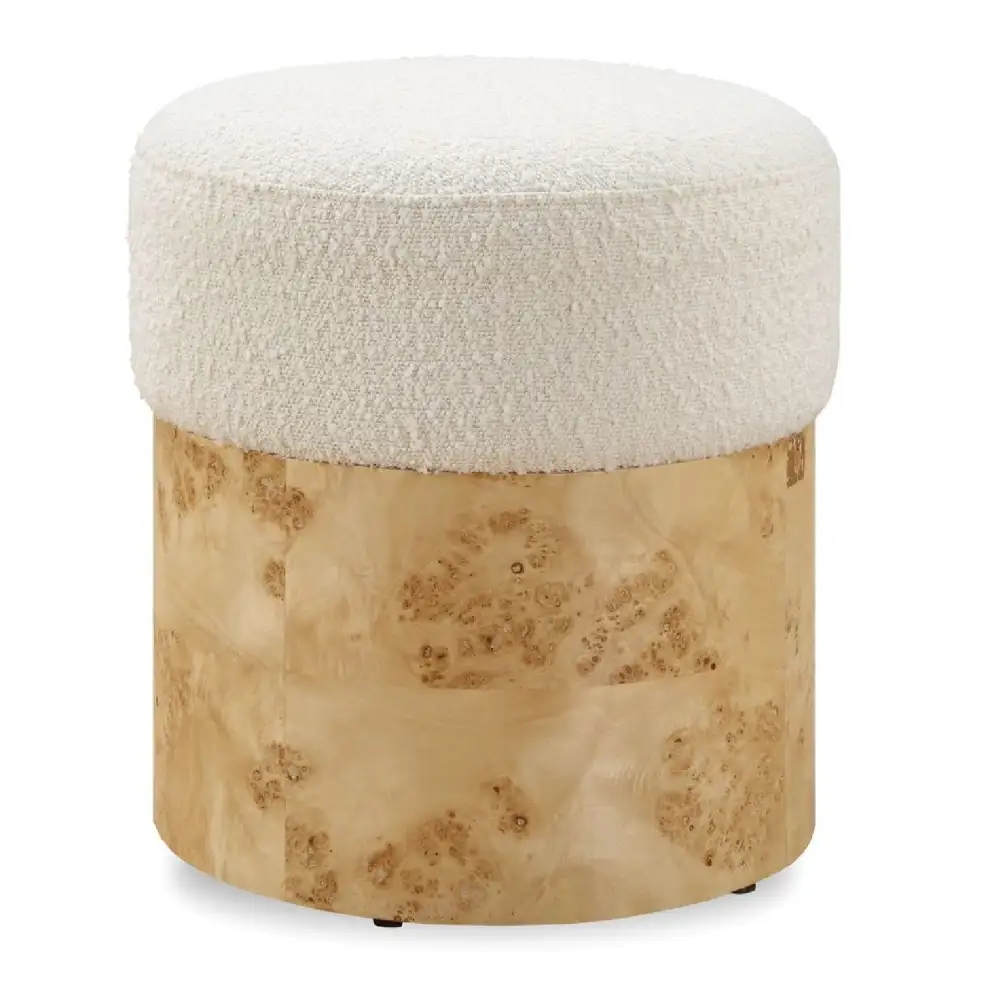 Poplar Burl Base Ottoman