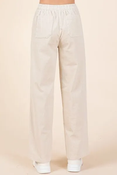Corduroy Back Elastic Waist Pants