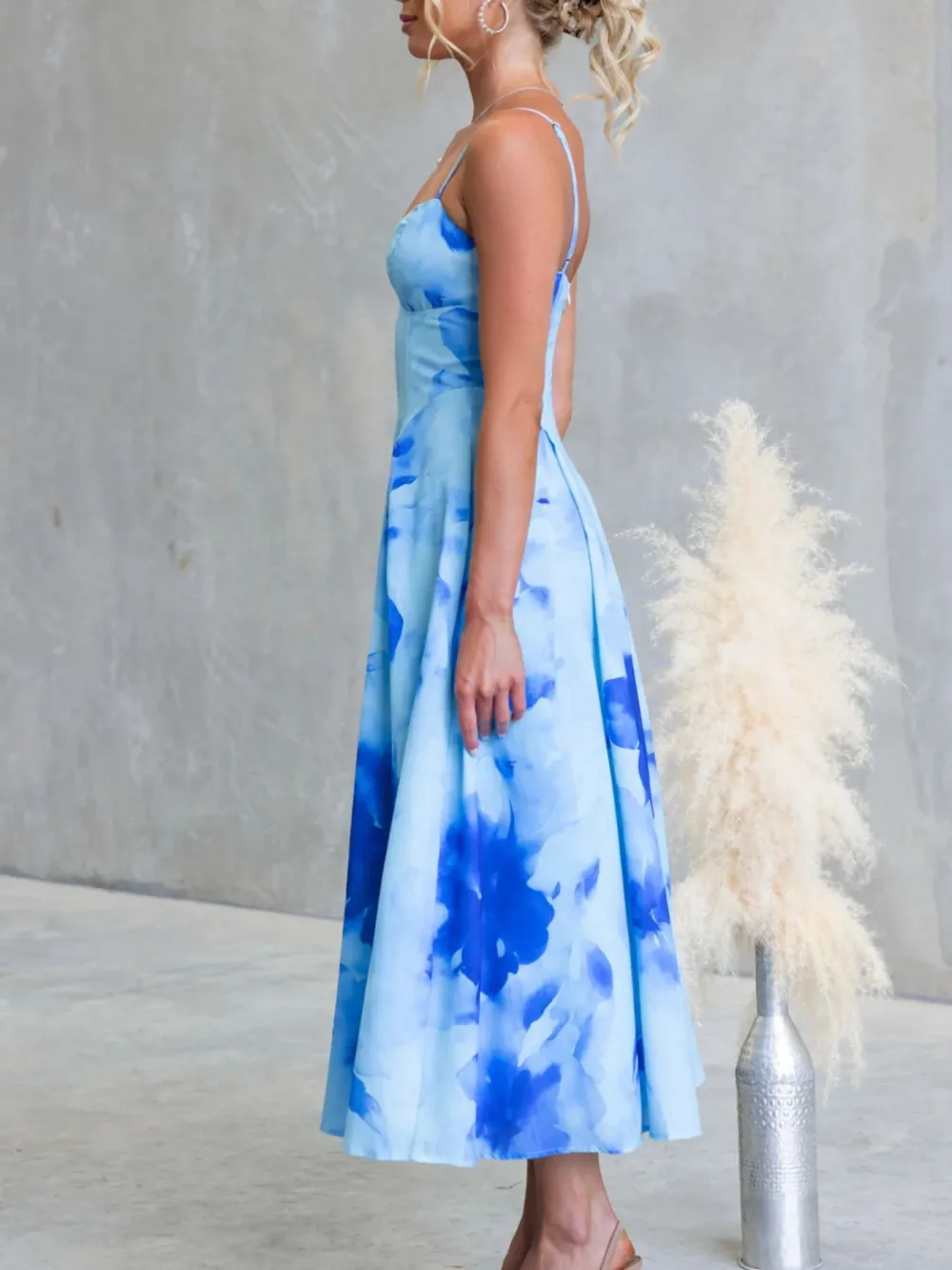 Spaghetti Spaghetti Strap Midi Dress