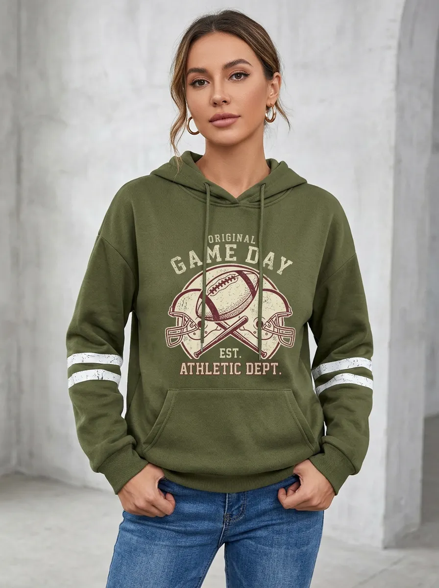 Women's Football Game Day Helmet Graphic Hoodie