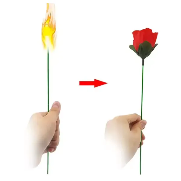 2PCS Flame To Rose Appearing Magic Flower