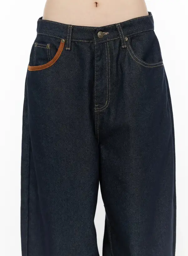 Non-Fade Pocket Baggy Jeans