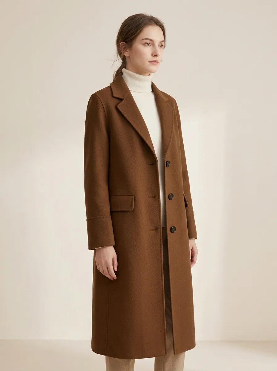 Warm Wool-Blend Outerwear Coat
