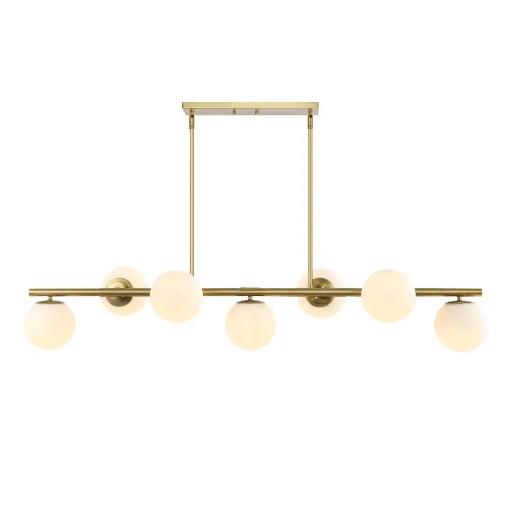 Seven-Light Modern Glam Iron Globe Linear LED Pendant