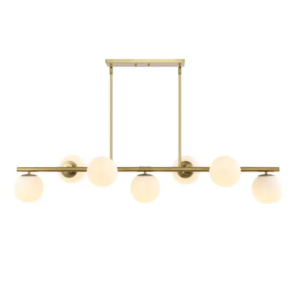 Seven-Light Modern Glam Iron Globe Linear LED Pendant