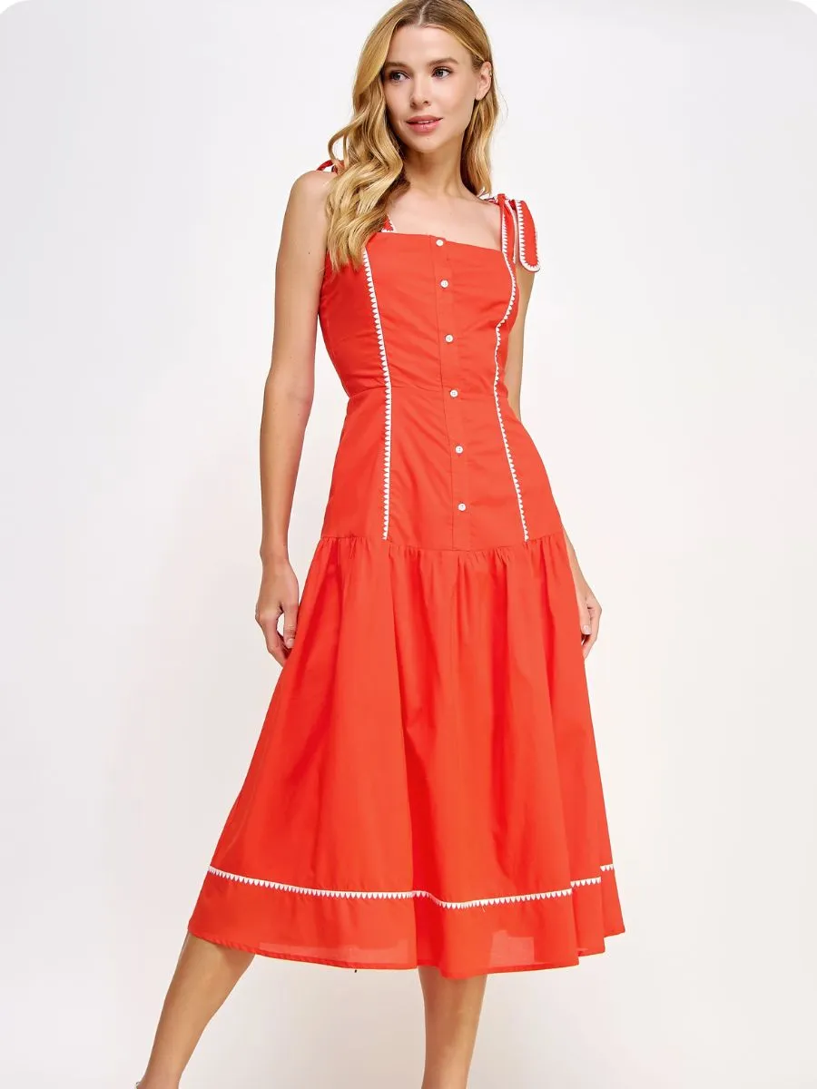 Polished Sleeveless Midi Dress