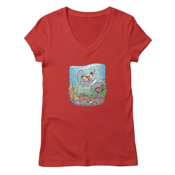 Three Little Cats V-Neck Tee